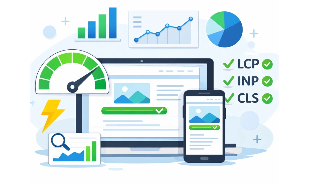 سرعت صفحات (Page Speed & Core Web Vitals)-شرکت در مشهد